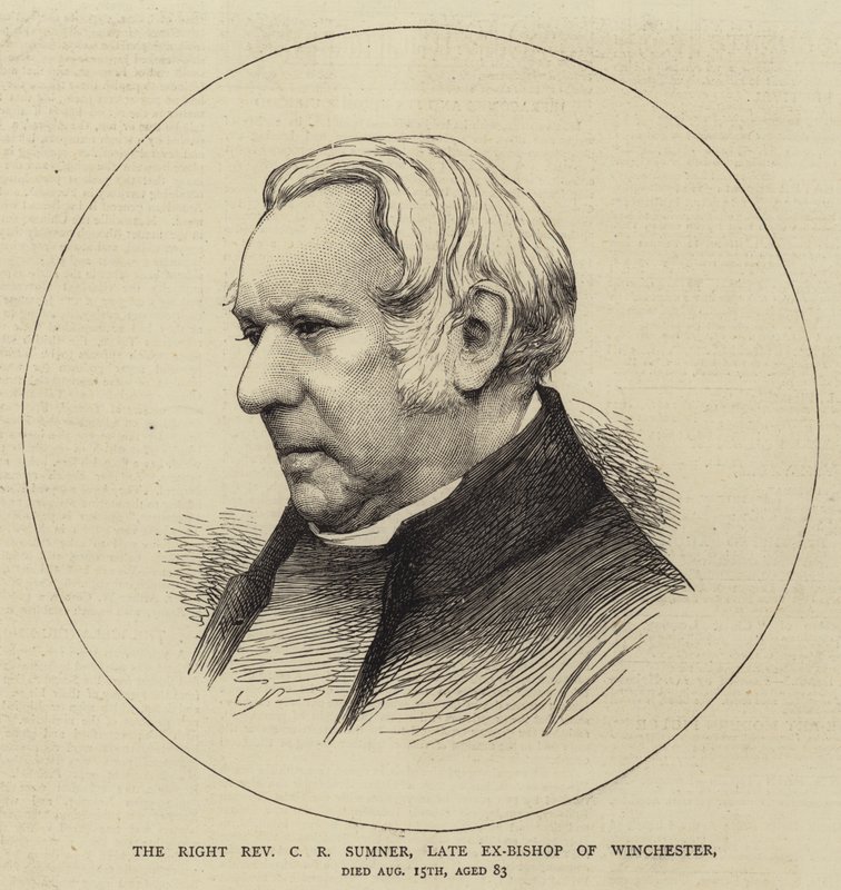 Oikea pastori C. R. Sumner, Winchesterin entinen piispa (kaiverrus). tekijältä English School