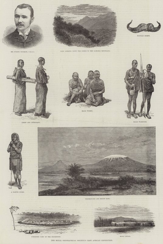 Royal Geographical Societyn Itä-Afrikan tutkimusmatka (kaiverrus) tekijältä English School