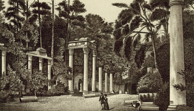 The Ruins, Virginia Water (litografia) tekijältä English School