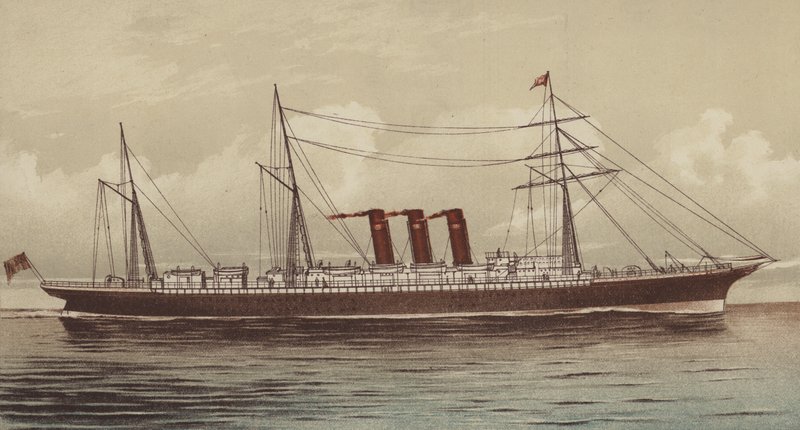 SS "City of New York", Inman ja International Line (chromolitho) tekijältä English School