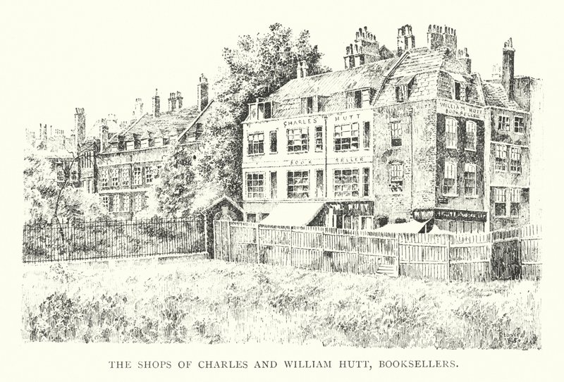 Charles ja William Huttin kaupat, kirjakauppiaat (litho) tekijältä English School