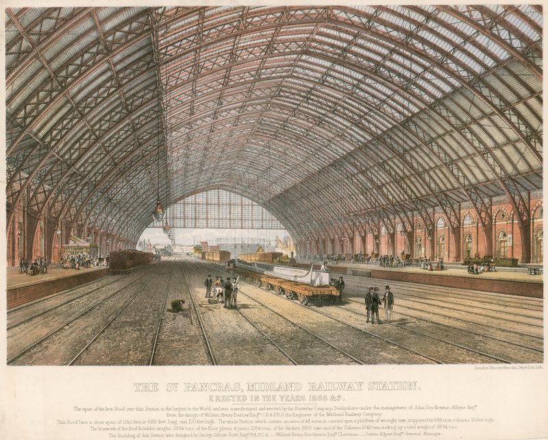 St Pancras, Midlandin rautatieasema, Lontoo, pystytettiin vuosina 1866-69 tekijältä English School