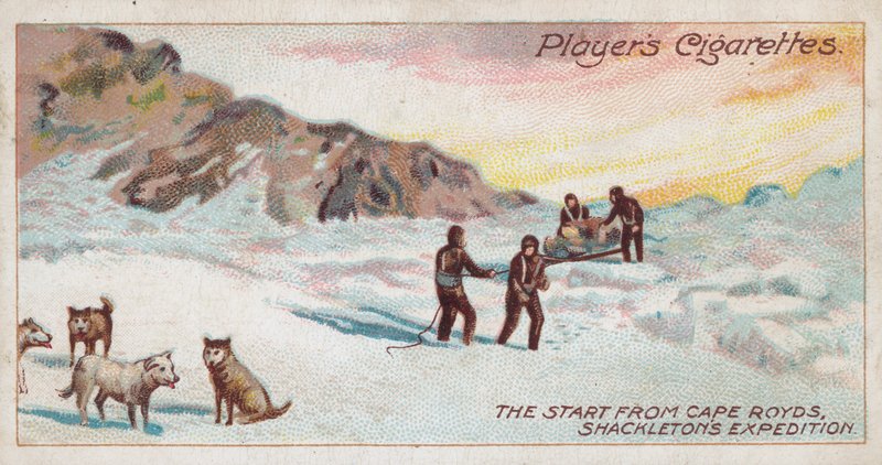 Aloitus Cape Roydsista, Shackletonin tutkimusretki (chromolitho) tekijältä English School
