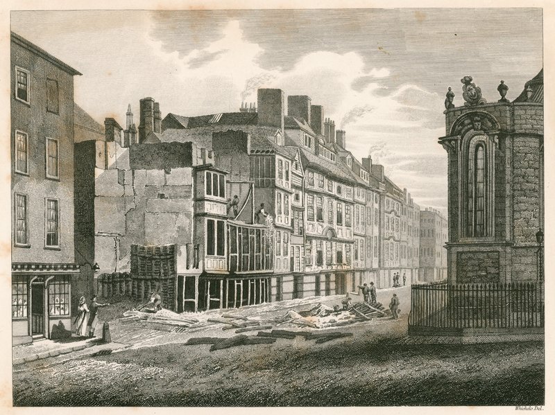 The Strand, Lontoo, ennen sen parannusta vuonna 1810 tekijältä English School