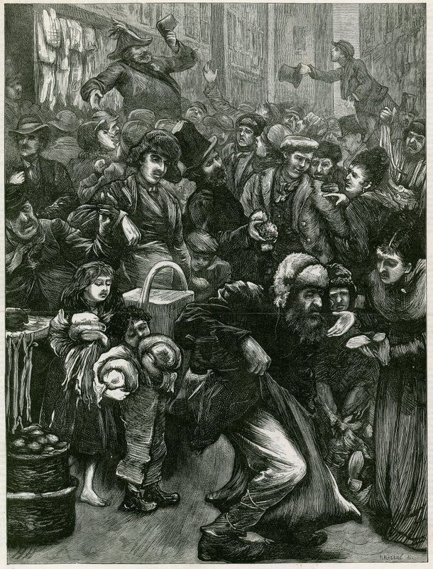 Sunnuntain kaupankäyntikysymykset - luonnos Petticoat Lane -kadulla tekijältä English School