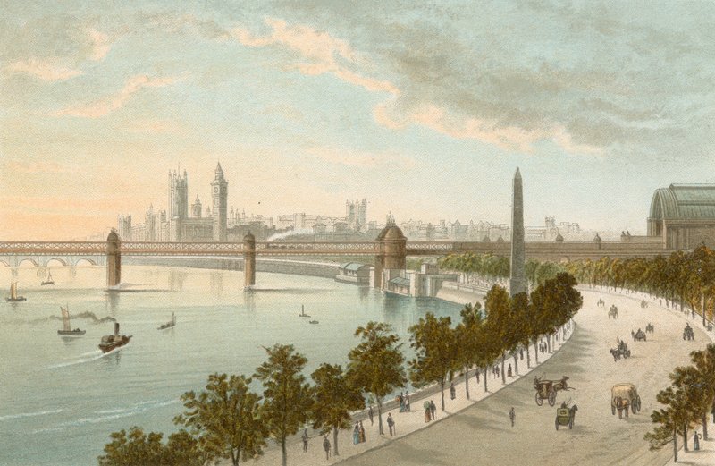 Thames Embankment - näyttää lännestä tekijältä English School