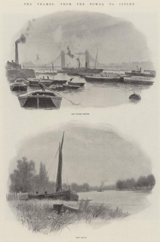 Thames, Towerista Iffleyyn (litho) tekijältä English School