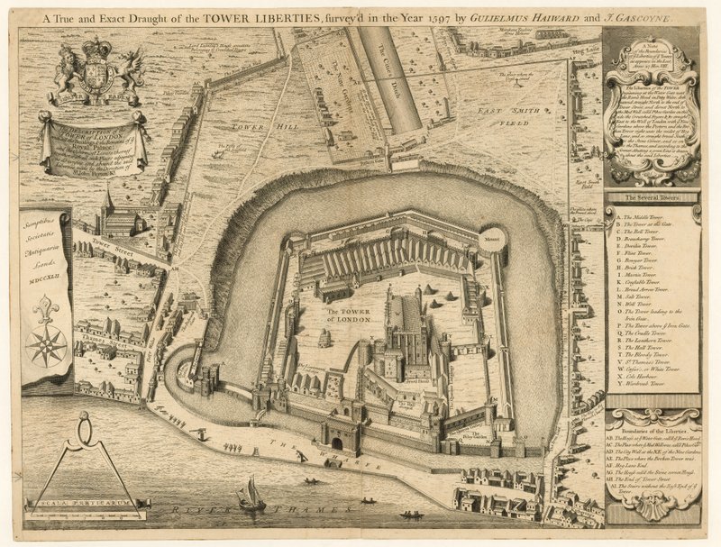 Lontoon Tower tutkittiin vuonna 1597 tekijältä English School