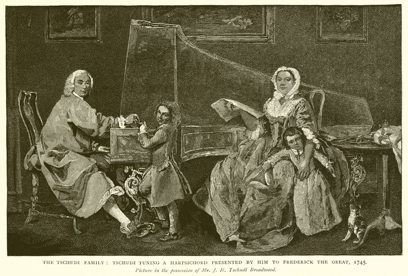 Tschudi-perhe: Tschudin viritys, jonka hän esitti Frederick Suurelle, 1745 tekijältä English School