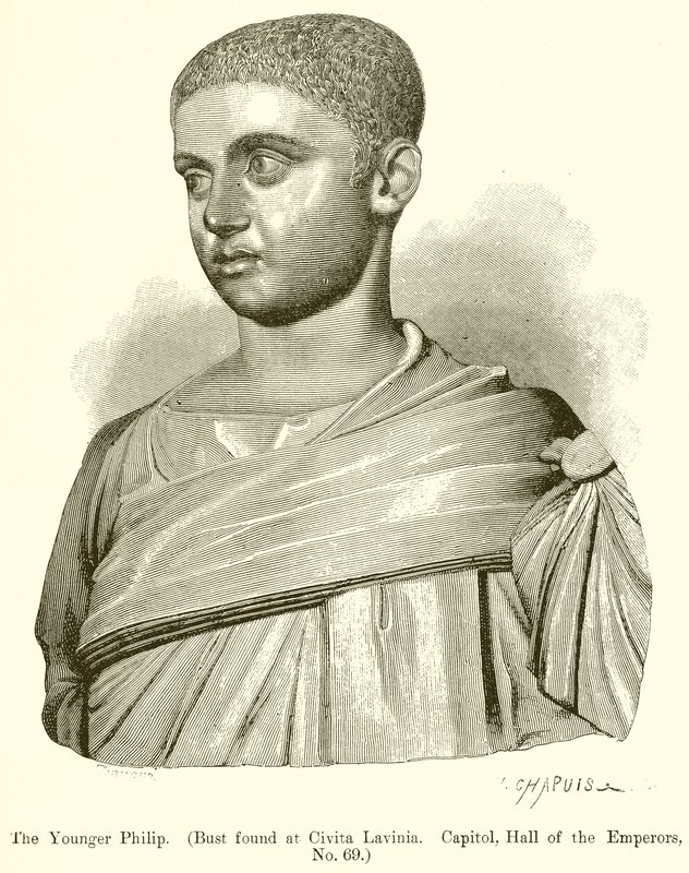 Nuorempi Philip. (Rintakuva löydetty Civita Laviniasta. Capitol, Hall of the Emperors, nro 69) tekijältä English School