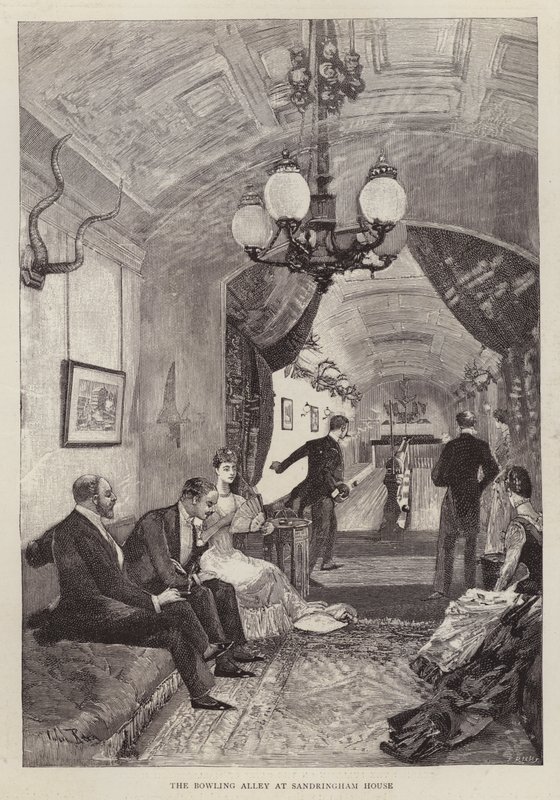 Keilahalli Sandringham Housessa, Norfolkissa (litho) tekijältä English School