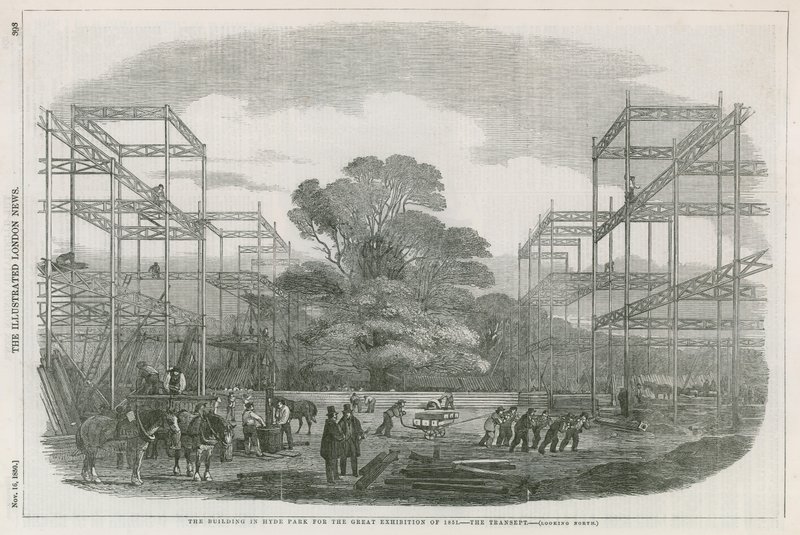 Lontoon Hyde Parkissa sijaitseva rakennus vuoden 1851 suurta näyttelyä varten tekijältä English School