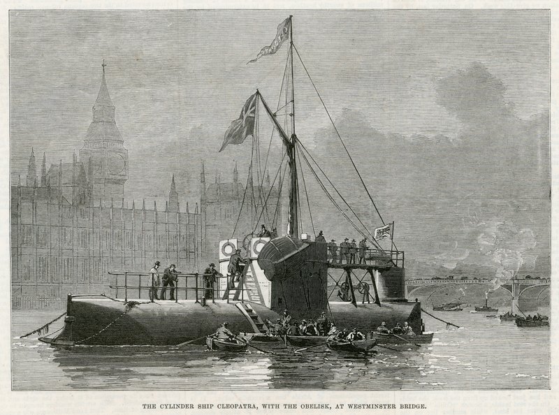 Sylinterialus Cleopatra obeliskin kanssa Westminster Bridgellä tekijältä English School