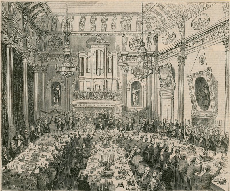 Illallinen, jonka Sir H Hardinge antoi East India Company, London Tavern, 1844 tekijältä English School