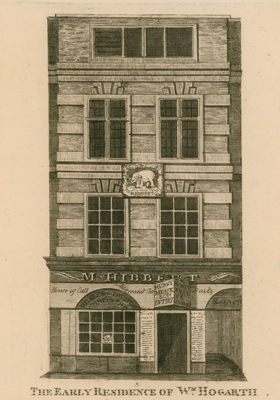 William Hogarthin varhainen asuinpaikka, Fenchurch Street, Lontoo tekijältä English School