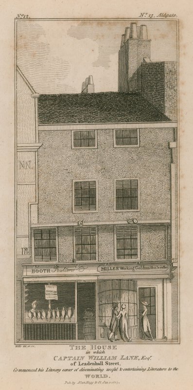 Talo, jossa Leadenhall Streetin kapteeni William Lane aloitti kirjallisen uransa tekijältä English School