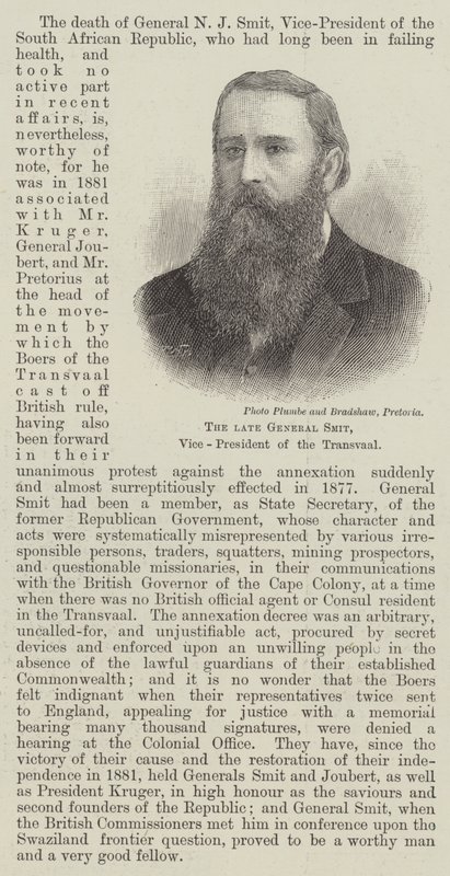 Edesmennyt General Smit, Transvaalin varapresidentti (kaiverrus) tekijältä English School