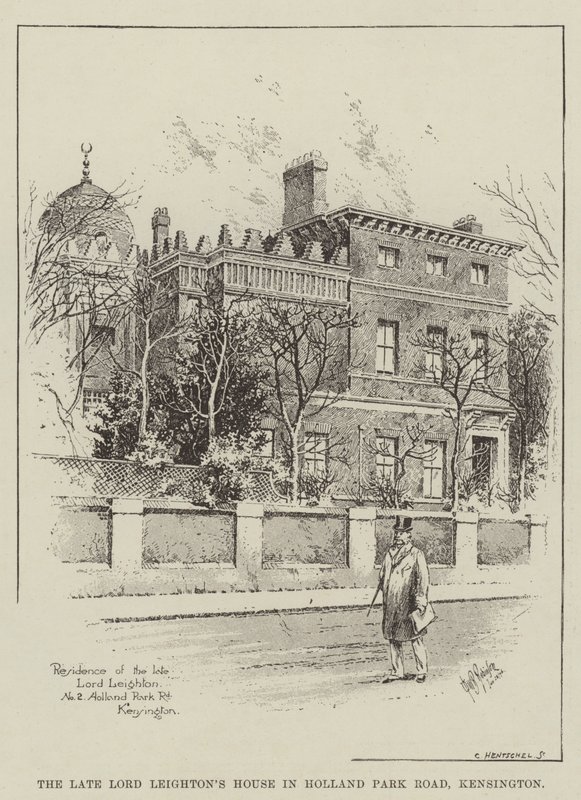 Edesmenneen Lordi Leightonin talo Holland Park Roadilla, Kensingtonissa (kaiverrus) tekijältä English School