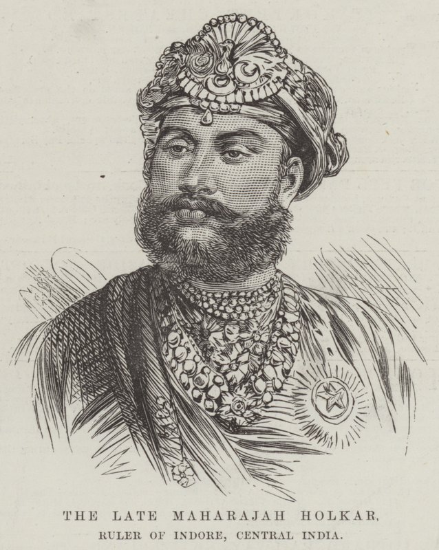 Edesmennyt Maharaja Holkar, Indoren hallitsija, Keski-Intia (kaiverrus) tekijältä English School