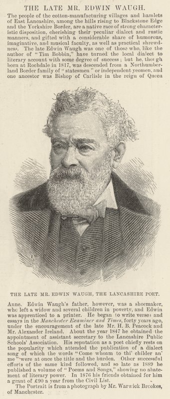 Edesmennyt herra Edwin Waugh, Lancashiren runoilija (kaiverrus) tekijältä English School