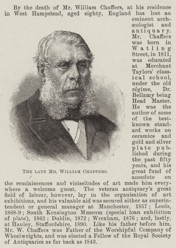 Edesmennyt herra William Chaffers (kaiverrus) tekijältä English School