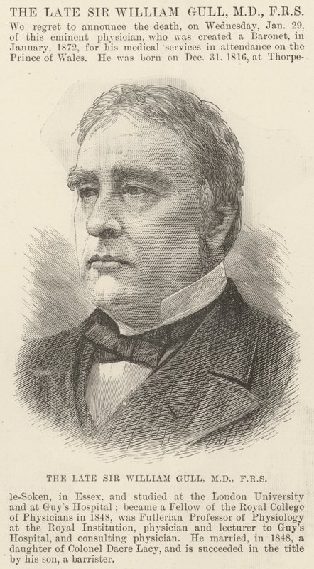 Edesmennyt Sir William Gull, MD, FRS (kaiverrus) tekijältä English School