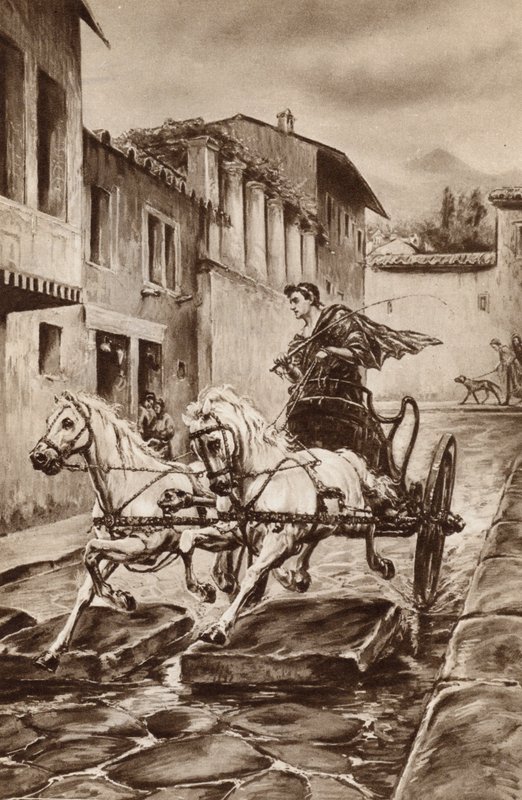 Kadun elämää Pompejissa suurina päivinä ennen kaupungin katoamista (väri litho) tekijältä English School