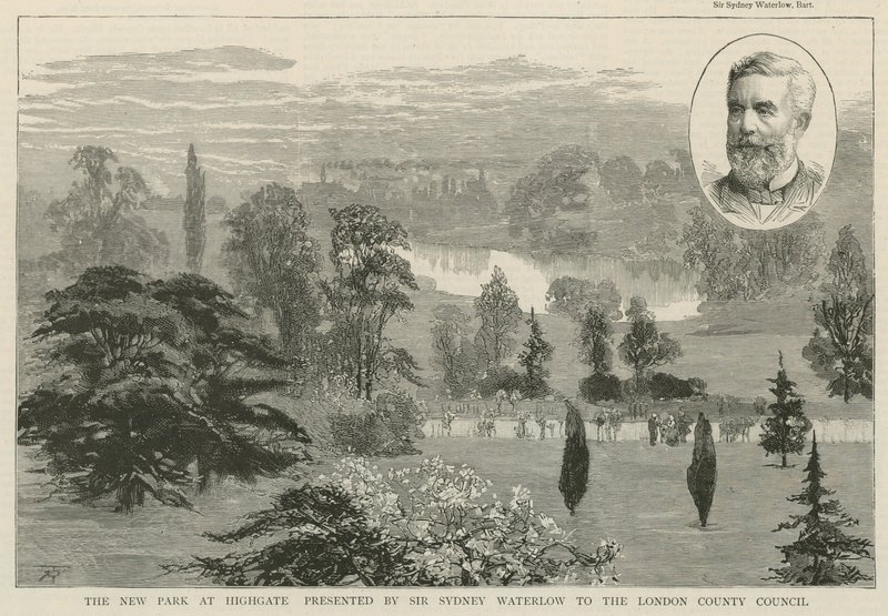 Sir Sydney Waterlowin esittelemä uusi puisto Highgatessa tekijältä English School