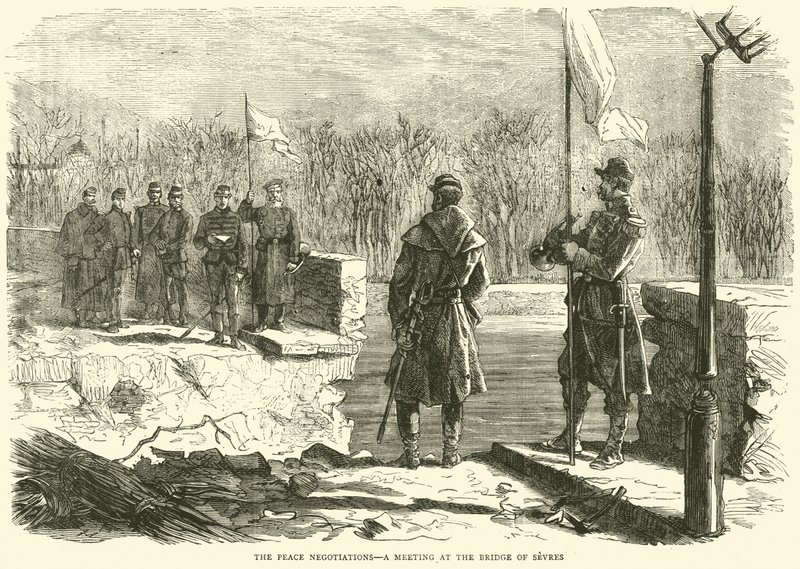 Rauhanneuvottelut, kokous Sevresin sillalla lokakuussa 1870 tekijältä English School