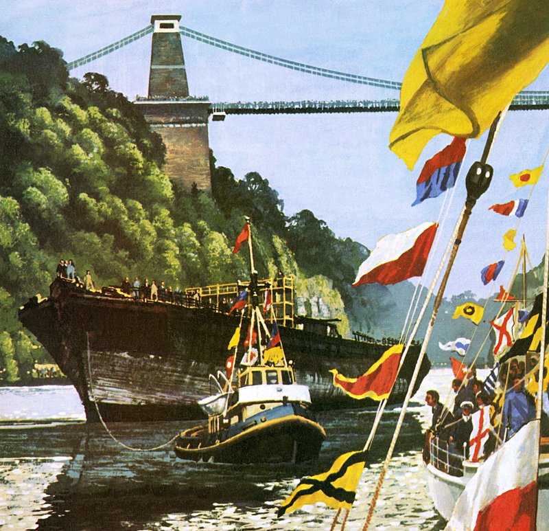 Brunelin suuren aluksen SS Great Britain paluu Bristoliin tekijältä English School