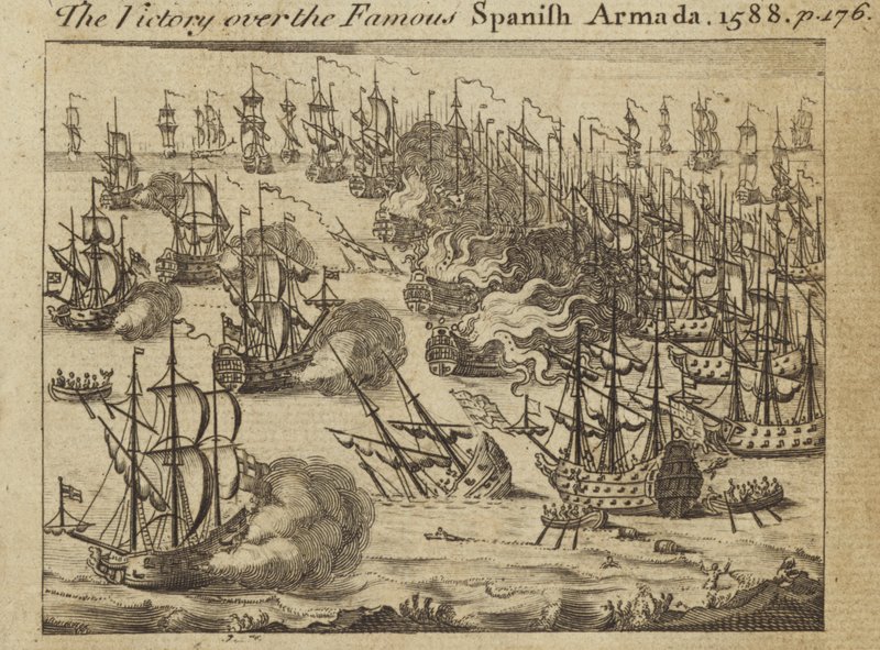 Voitto kuuluisasta espanjalaisesta Armadasta, 1588 tekijältä English School