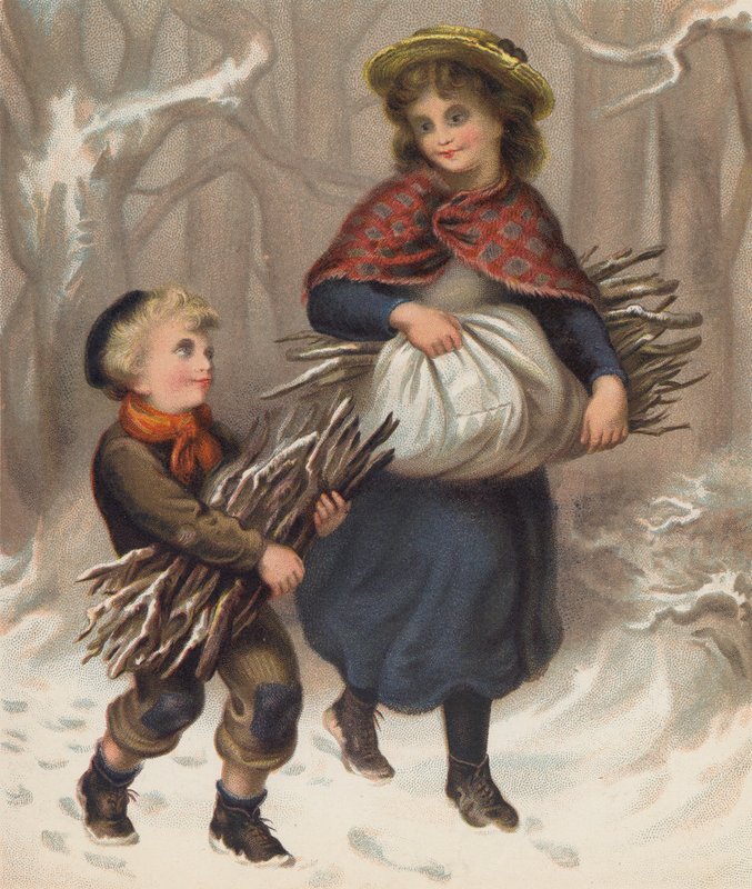 Metsämiehen lapsi (chromolitho) tekijältä English School