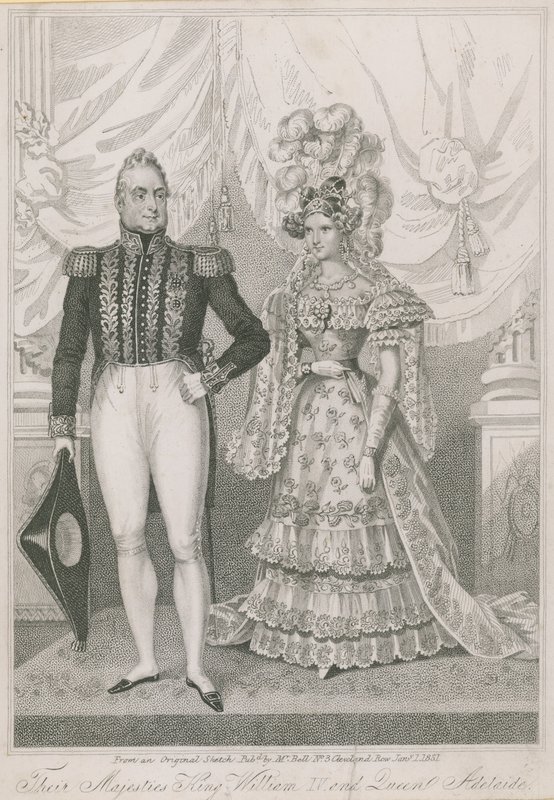 Heidän Majesteettinsa Kuningas William IV ja kuningatar Adelaide tekijältä English School