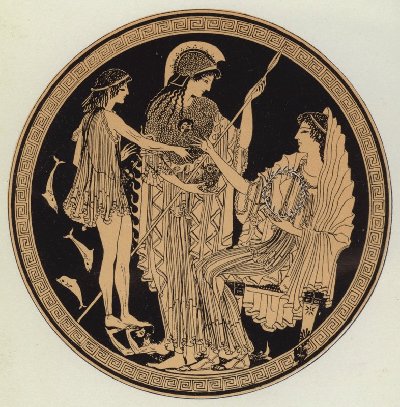 Theseus toi amfitriitin eteen (väri litho) tekijältä English School