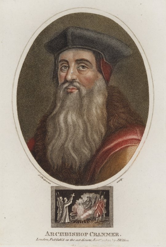 Thomas Cranmer, Canterburyn arkkipiispa (värillinen kaiverrus) tekijältä English School