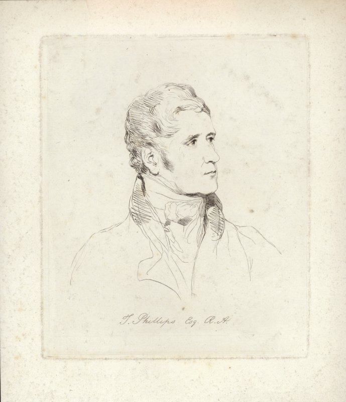 Thomas Phillips, englantilainen muotokuva- ja aihemaalari. Etsaus Mary Dawson Turner tekijältä English School