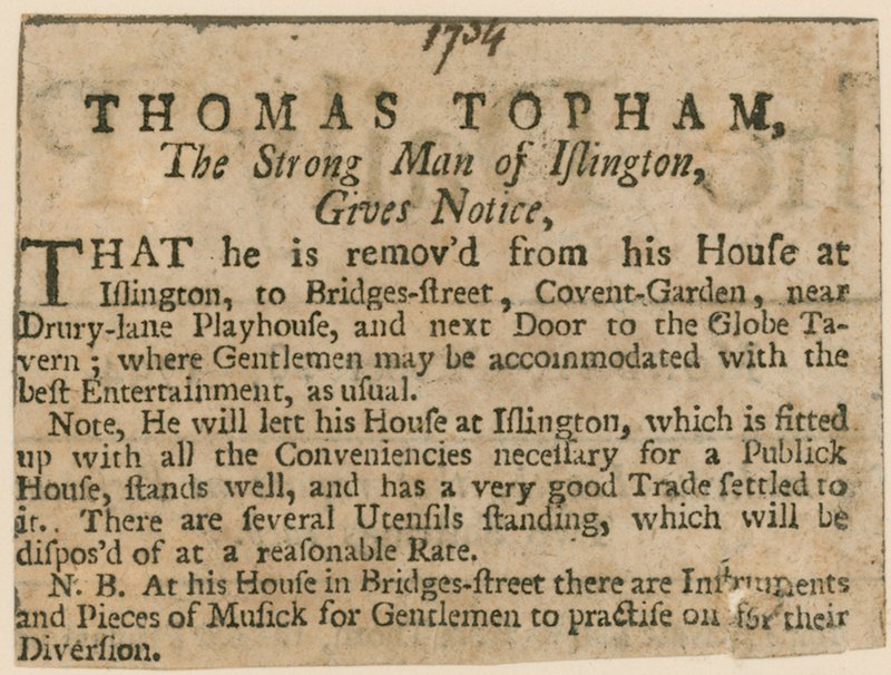Thomas Topham, Islingtonin vahva mies tekijältä English School