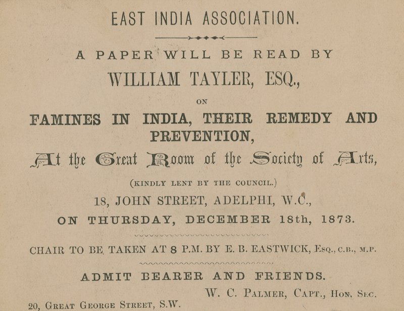 Lippu William Taylerin East India Associationin luennolle tekijältä English School