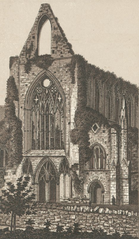 Tintern Abbey, länsirintama (litho) tekijältä English School