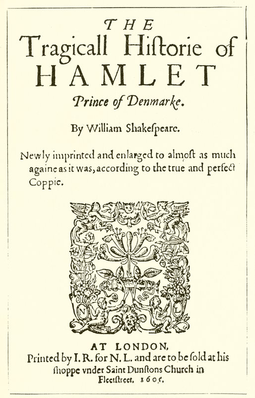 Shakespearen Hamletin otsikkosivu tekijältä English School
