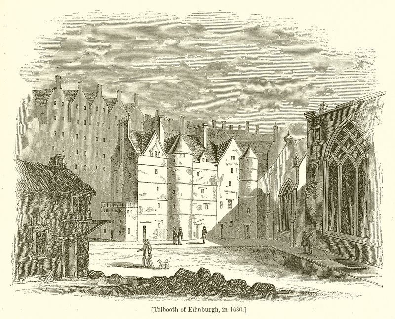 Tolbooth Edinburghissa vuonna 1630 tekijältä English School