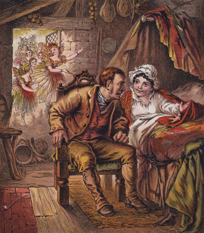 Tom Thumb (värillinen litografia) tekijältä English School
