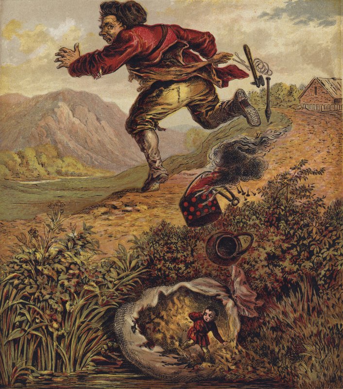 Tom Thumb (värillinen litografia) tekijältä English School