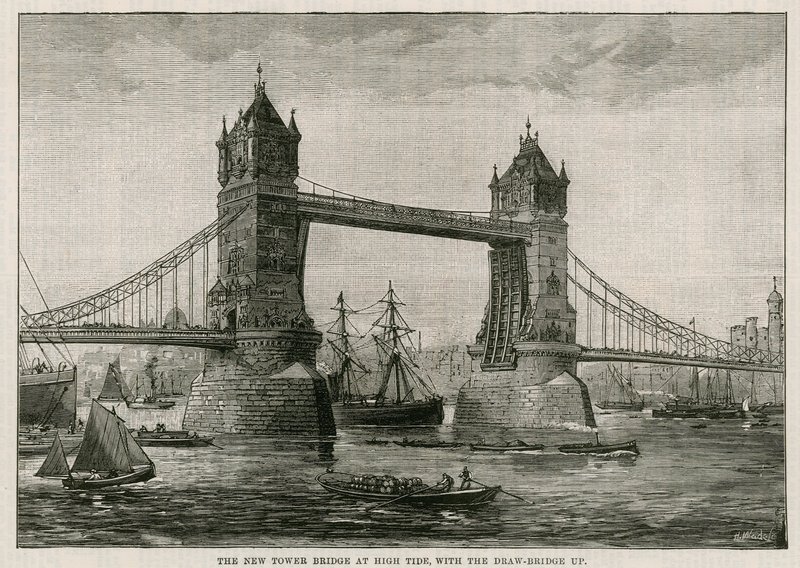 Tower Bridge High Tide, laskusilta ylhäällä tekijältä English School