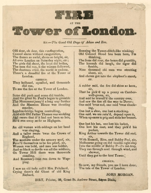 Tower of London Fire, 1841 tekijältä English School
