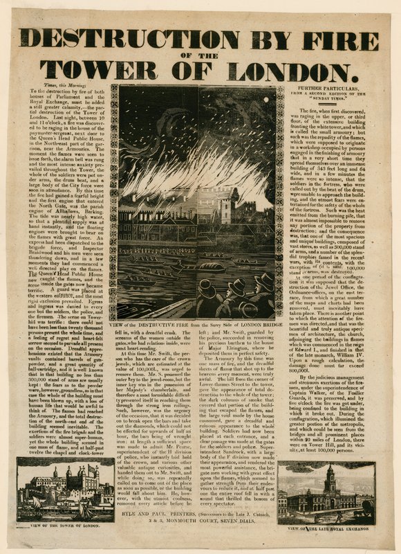 Tower of London Fire, 1841 tekijältä English School