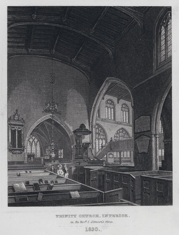 Trinity Church, sisätilat, pastori C Simeonin aikana tekijältä English School
