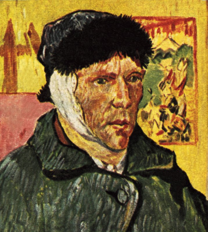 Van Gogh siteellä päänsä ympärillä (uudelleen piirretty) tekijältä English School