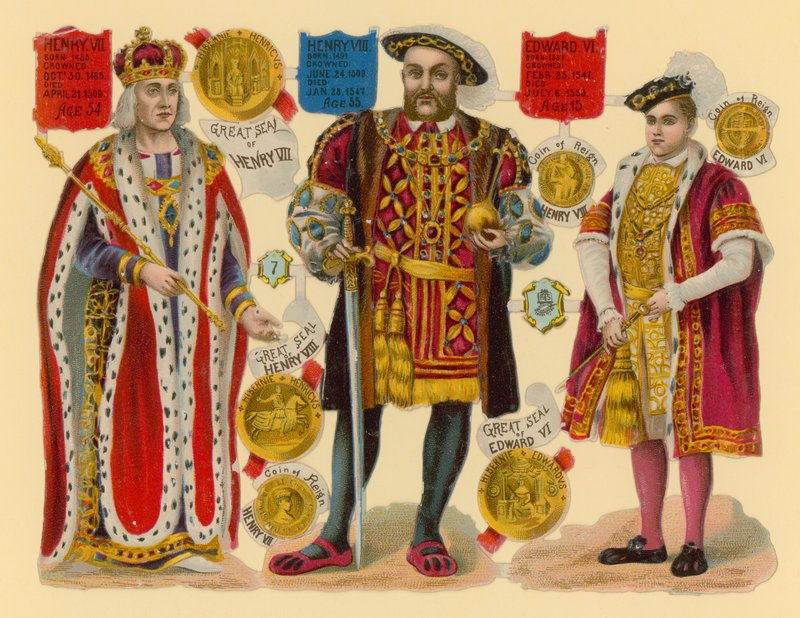 Viktoriaaninen romu: kuningas Henrik VII, kuningas Henrik VIII, kuningas Edward VI tekijältä English School