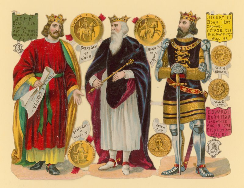 Viktoriaaninen romu: King John, kuningas Edward I, kuningas Henrik III tekijältä English School